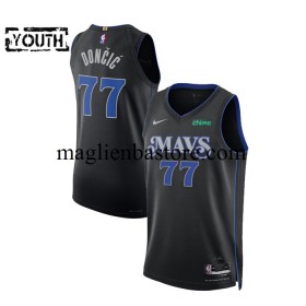 Maglia NBA Dallas Mavericks Nike Luka Doncic 77 2023-2024 Nike City Edition Nero Swingman - Bambino